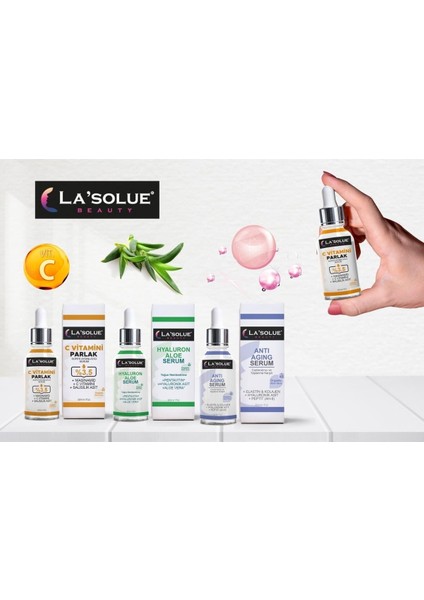 Lasolue Pentavıtın + Hyaluronik Asit + Aloe Vera + Vitamin B5 Yogun Nemlendirici Serum 30 ml