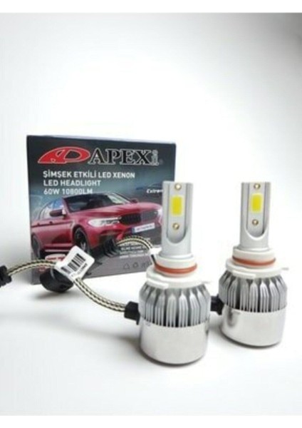 H4 Şimşek Etkili LED Xenon Zenon 10800 Lümen 60W 6000KELVIN