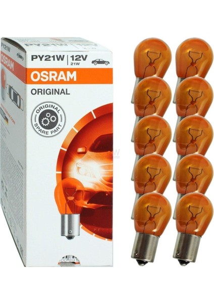 7507 PY21W Sinyal Ampulü 12 Volt 93 Amber 10 Adet