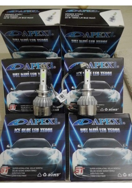 H7 Buz Mavi LED Xenon Far Ampulü LED Zenon Yeni Nesil Şimşek Etkili Champion Series