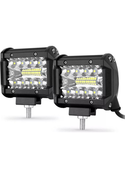 60W Kombo Aydınlatma 20 LED Çalışma Lambası Off Road Motorsiklet