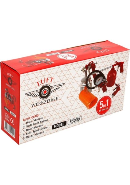 Hakantorna Luft S5000 Havalı Alet Seti 5 Parça