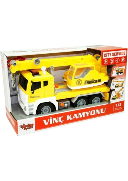 WY812A WY812C Sesli ve Işıklı Vinç Kamyonu 1:12 -Vardem