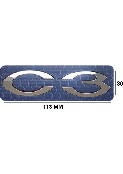 Otocomfort Citroen C3 Bagaj Yazı C3 Amblem 113 mm - 30 mm