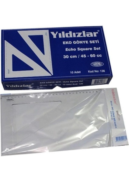 Yayınları Yıldız Gönye Seti (30 Cm) 45-60 cc
