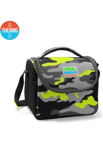 Kids Siyah Gri Kamuflaj Desenli Thermo Beslenme Çantası 11816
