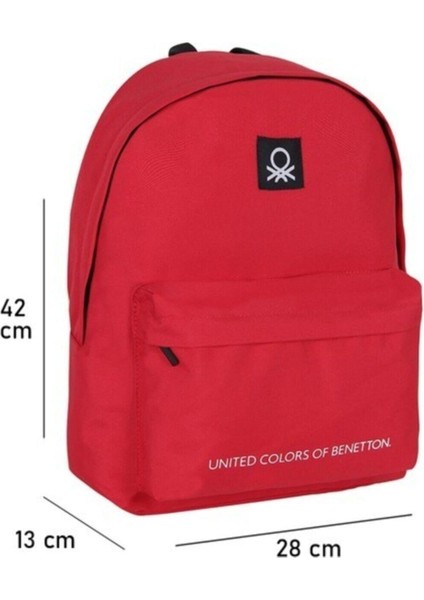 Benetton Ilkokul Sırt Çantası 42X13X28CM 70688 Kırmızı indirimleri