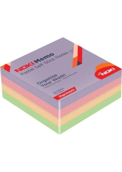 Memo 75X75 Yapışkanlı Pastel Küp Blok Not 400 Sayfa Harmoni
