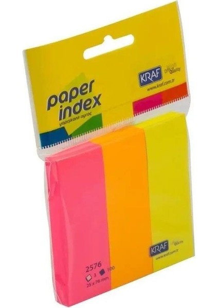 Kağıt Index 25X76MM 3 Renk x 100 Sayfa 2576