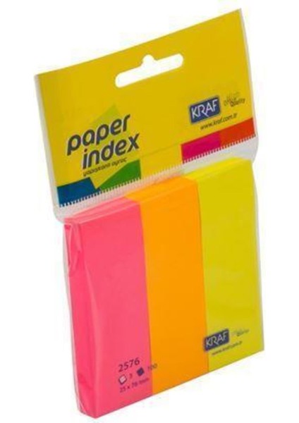 Kağıt Index 25X76MM 3 Renk x 100 Sayfa 2576