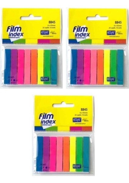 Film Index 8 Renk x 25 Sayfa 3'lü