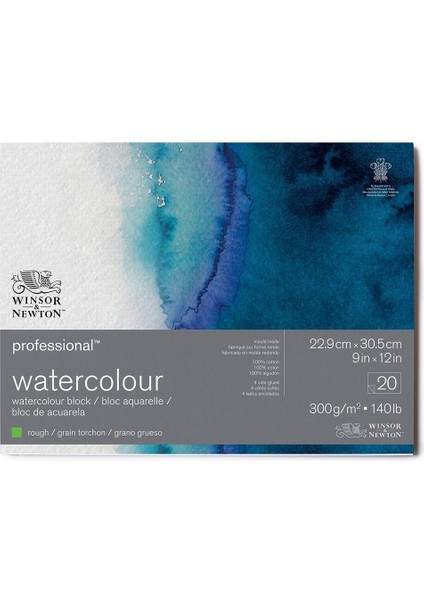 Professional Sulu Boya Bloknotu Naturel Dokulu 300GR 20 Sayfa 23X30,5CM