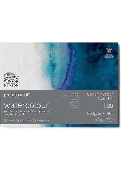 Professional Sulu Boya Bloknotu Naturel Dokulu 300GR 20 Sayfa 26X36CM