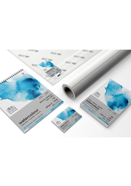 Sulu Boya Bloknotu Spiralli Soğuk Baskı 300GR 12 Sayfa 31X41CM