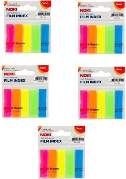 Memo Film Index 5 Renk 12X45MM 25 Yp. 5 Adet