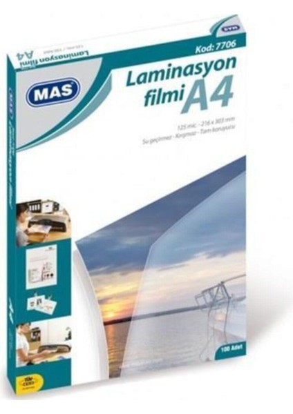 EKS Ticaret Mas Laminasyon Filmi A4 125 MIC.100 Lü 7706/