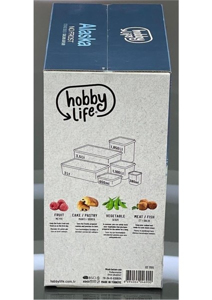 Alaska Derindondurcu Saklama Kabı 6'Lı Set Mavi 02 modelleri