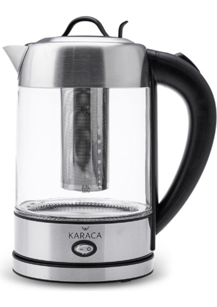 LED Işıklı Kettle Cam Bitki Çayı Makinesi / Su Isıtıcı Inox 2202