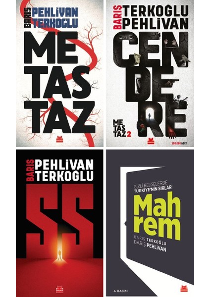 Barış Pehlivan Barış Terkoğlu 4 Kitap Set / Metastaz - Cendere - Ss - Mahrem