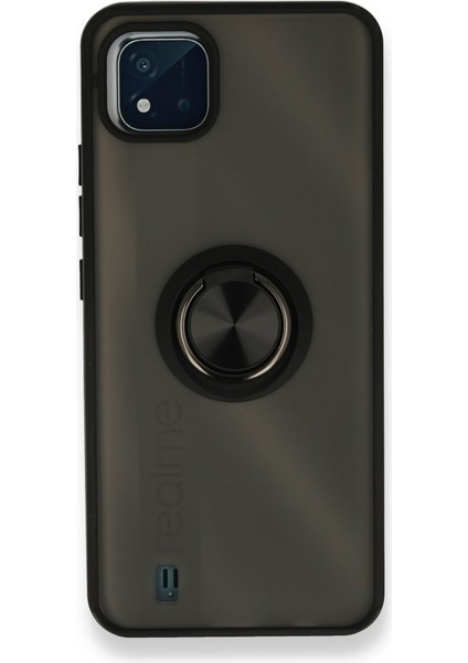 Realme C11 2021 Kılıf Montreal Yüzüklü Silikon Kapak