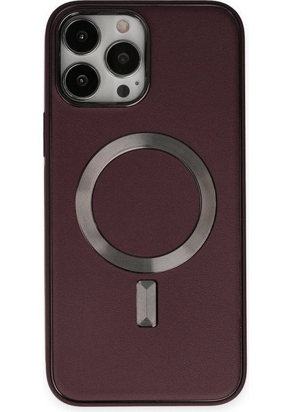 Apple iPhone 13 Pro Max Kılıf Coco Deri Magneticsafe Silikon