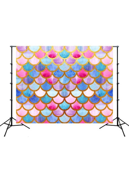 2.1m x 1.5m Mermaid Ölçekler Fotoğraf Arka Plan Bezi (Yurt Dışından)