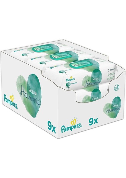 Pampers Aqua Pure Islak Havlu Mendil 9' 'lu 9X48 432 Yaprak