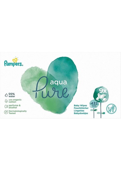 Aqua Pure Islak Havlu Mendil 9 'lu Fırsat Paketi 432 Yaprak