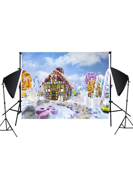 2.1m x 1.5m Şeker Evi Lolipop Arka Plan Bezi (Yurt Dışından)