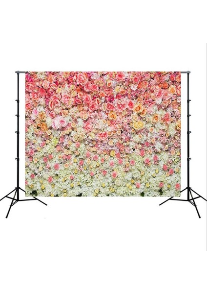 2.1m x 1.5 M Gül Duvar Düğün Parti Fotoğraf Arka Plan Bezi (Yurt Dışından)
