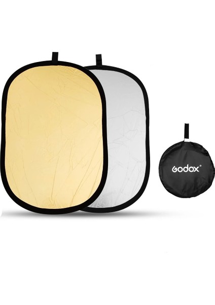 60 x 90CM 2 In 1 Gold / Silver Oval Folding Reflector Board (Yurt Dışından)