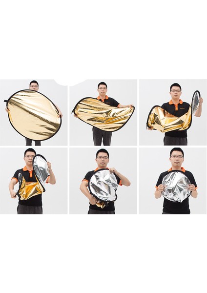 60 x 90CM 2 In 1 Gold / Silver Oval Folding Reflector Board (Yurt Dışından) indirimleri
