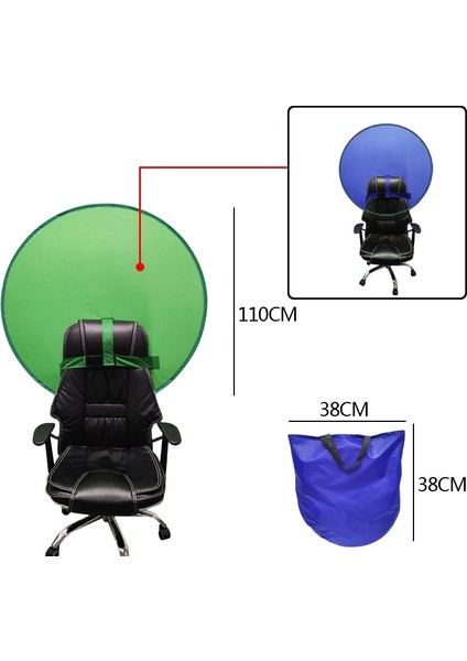 Katlanır Arka Plan Kurulu Çift Katmanlı M Mavi Yeşil 110 cm (Yurt Dışından) indirimleri