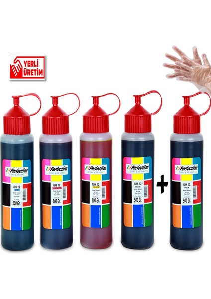 Hp , Epson, Canon, Brother Tanklı Yazıcı Solvent Mürekkep Dolum Seti 5X500 Ml. 35.000 Sf.