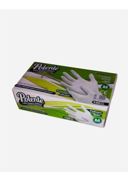 Pudrasız Latex Eldiven 100 Lü Paket M Beden Pudrasız Elviden 100 Lü Pkt