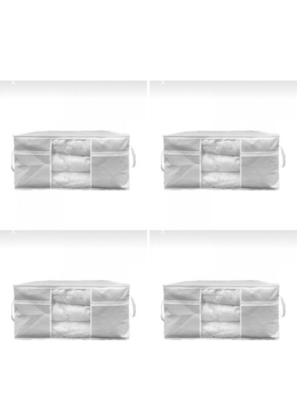 Bevadecoration Pencereli Yastık Yorgan Hurcu Gri 75*40*40 cm 4 Adet