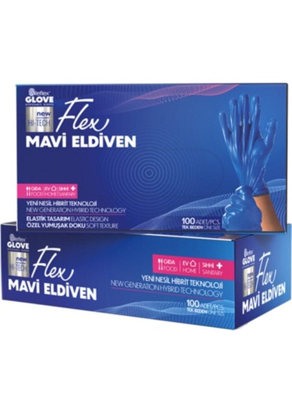 Reflex Flex Eldiven Flex Mavi Eldiven Midium Mavi Eldiven Latex Içrmez