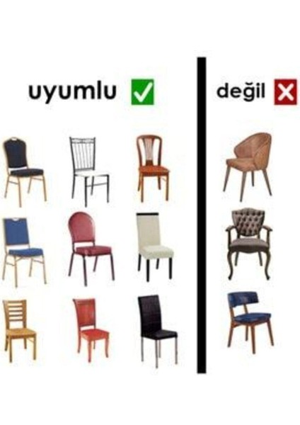 Bej Çizgi Desenli Kadife Sandalye Örtüsü (6 Adet)