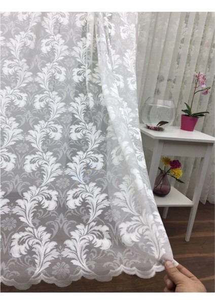 Taç Şal Desen Kullanıma Hazır 1/3 Sık Pile Tül Perde Tek Kanat - Ekru 100 x 250 cm indirimleri