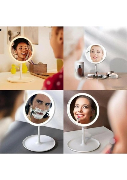 Makyaj Aynası Dokunmatik LED Işıklı USB Yuvarlak Masaüstü Makyaj Aynası, Makyaj Aynası SM-8036 modelleri