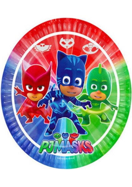 B.e Lisanslı Pj Masks Tabak (8'li) Parti Süsü