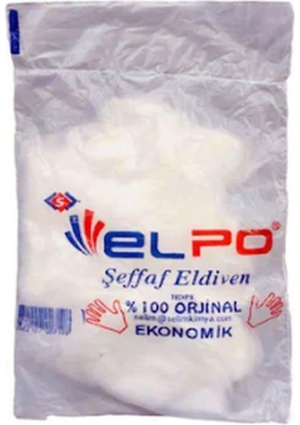 Şeffaf Eldiven Poşet Eldiven Elpo 500 Adet 250 Çift Hijyenik Çok Amaçlı