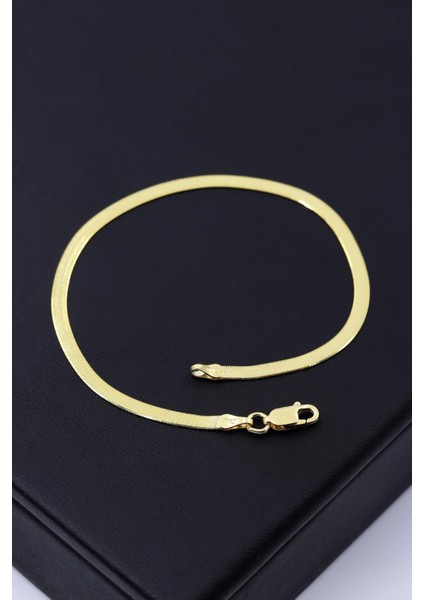 Italyan Yassı Zincir Altın Yaldızlı Gümüş Bileklik 169 fiyatları