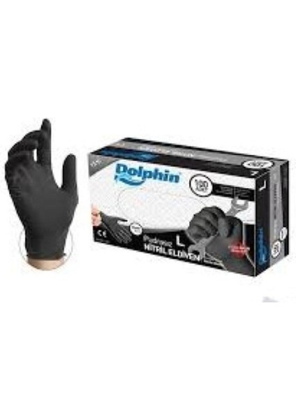 Siyah Nitril Pudrasız Eldiven