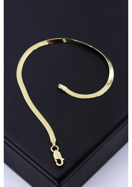 Italyan Yassı Zincir Altın Yaldızlı Gümüş Bileklik 169 modelleri