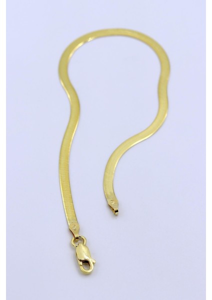 Italyan Yassı Zincir Altın Yaldızlı Gümüş Bileklik 169 fırsatları