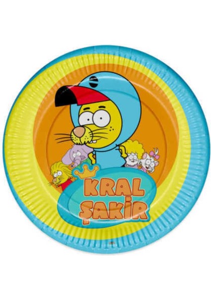 Kral Şakir Aksiyon Karton Tabak 23 cm 8 Li