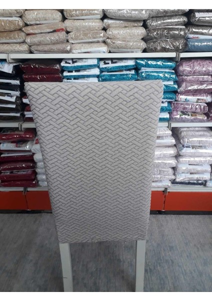 Likrali Kümaş Desenli Sandalye Örtüsü, Lastikli, Esnekli Sandalye Kılıfı 6li