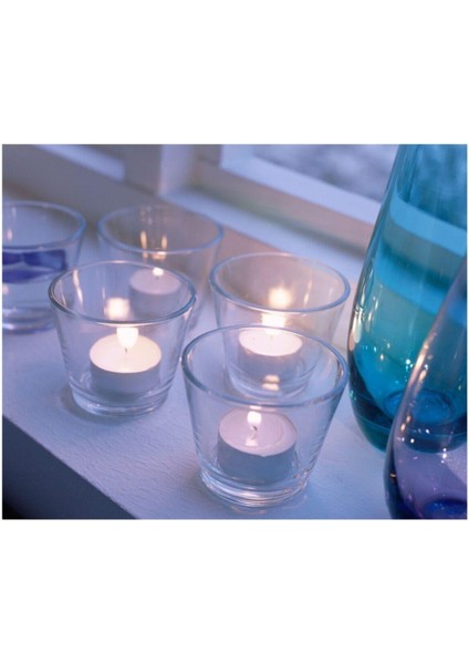 Galej Tealight Mumluk Cam 4 Adet 6 cm Galej Mumluk Cam