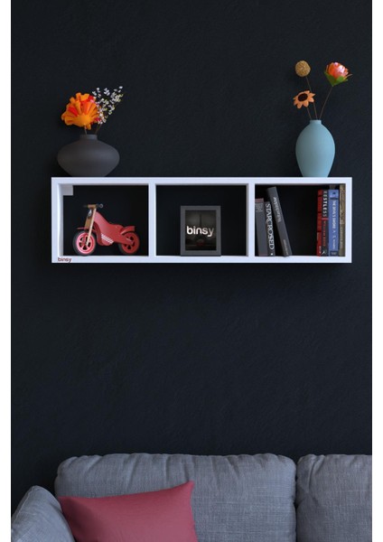 Miray Yatay Raf Kitaplık Beyaz